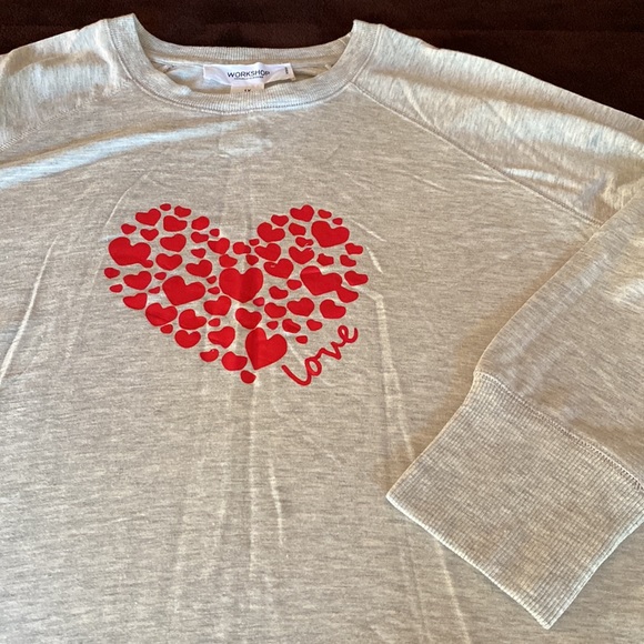 NWT WORKSHOP Republic Clothing Modal Hearts ❤️ Long Sleeves Top Plus Size 1X - Picture 2 of 14